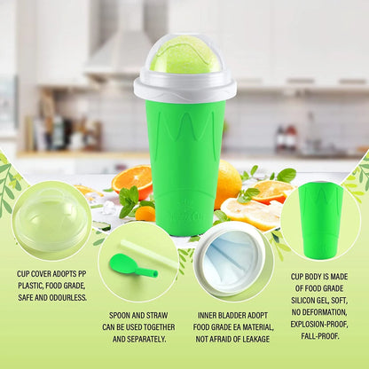 Slushy Maker Cup - TIK TOK Quick Frozen Magic Squeeze Cup, Double Layers Slushie Cup, DIY Homemade Squeeze Icy Cup, Fasting Cooling Make and Serve Slushy Cup for Milk Shake, Smoothies, Slushies